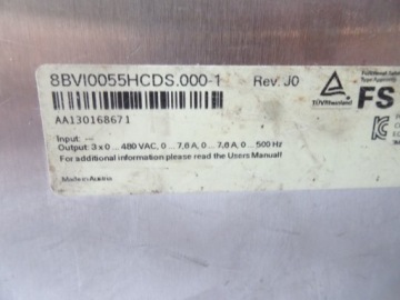 МОДУЛЬ ИНВЕРТОРА B&R ACOPOS 8BVI0055HCDS.000-1 7.6A ПОВРЕЖДЕН