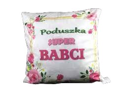 Poduszka z jednostronnym nadrukiem BABCIA, Prezent na Święta dla Babci