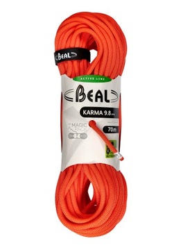 Lina dynamiczna Beal Karma 9,8 mm 70 m - solid orange