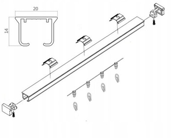 АЛЮМИНИЕВАЯ ПОТОЛОЧНАЯ рейка MS 290см Волна каждые 8 ​​см