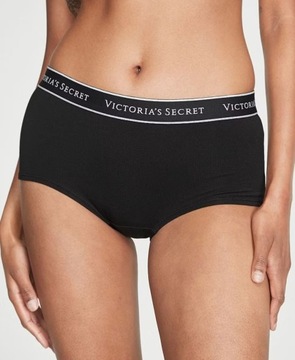 Victoria's Secret szorty bawełniane czarne bokserki logo L