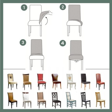 ЭЛАСТИЧНЫЙ ЖАККАРДОВЫЙ ЧЕХОЛ ДЛЯ СТУЛА ДЛЯ СТОЛОВОЙ ГОСТИНОЙ OEKO TEX