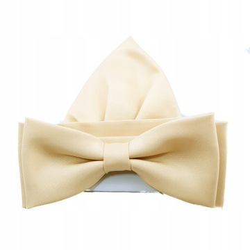 СВЕТЛО-БЕЖЕВЫЙ ГАЛСТУК-БАБОЧКА С КАРМАНОМ-ТРУБКОЙ POCKET