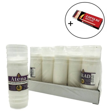 11x Wkład Wkłady do Zniczy 4 dni 96h Parafinowo - Olejowe ATENA + GRATIS