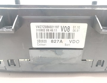 BUDÍKY PŘÍSTROJOVÁ DESKA VW PASSAT B5 FL 1.9 TDI 3B0920827A