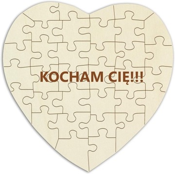 SERCE Z GRAWEREM PUZZLE DO ZŁOŻENIA DEKOR 10CM EKO