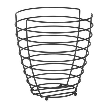 Корзина, фруктовница проволочная, черная с матовым покрытием, диаметр. 230 мм - Хенди