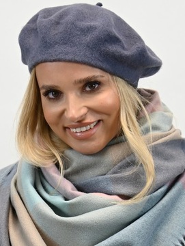 Классический женский берет с антенной темно-серый