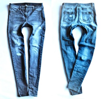 NEXT spodnie RURKI jeansy SKINNY przetarcia 38 M