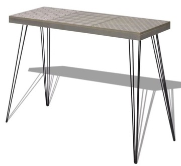 КОНСОЛЬНЫЙ СТОЛИК С ТОЛСТОЙ СТОЛЕШНИЦЕЙ И СТАЛЬНЫМИ НОЖКАМИ ДЛЯ ГОСТИНОЙ