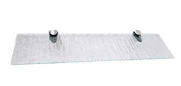 Półka szklana pod lustro szkło ornamentowe Silvit kora z uchwytami 10x30 cm