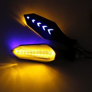 4x KIERUNKOWSKAZY LED DRL DYNAMICZNE PŁYWAJĄCE MOTOCYKL QUAD POZYCJA + STOP