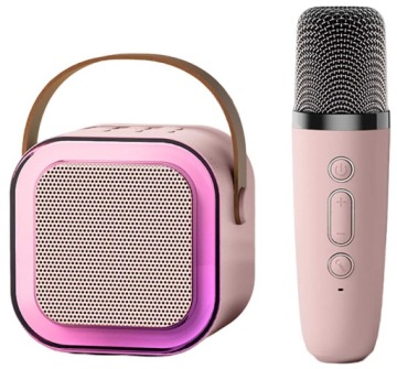 ДИНАМИК ПОРТАТИВНЫЙ НАБОР МИКРОФОНА БЕСПРОВОДНОЙ BLUETOOTH КАРАОКЕ LED RGB