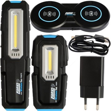 LATARKA 2szt LED z ładowarką indukcyjną indukcja