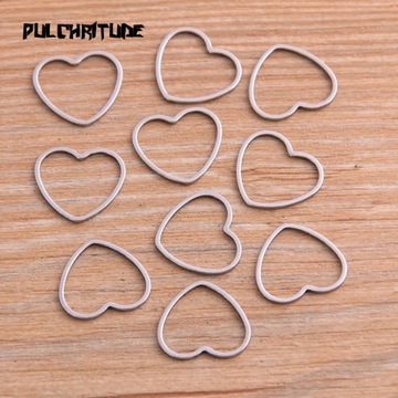 PULCHRITUDE 20 шт., 3 размера, подвеска в форме сердца, нержавеющая сталь