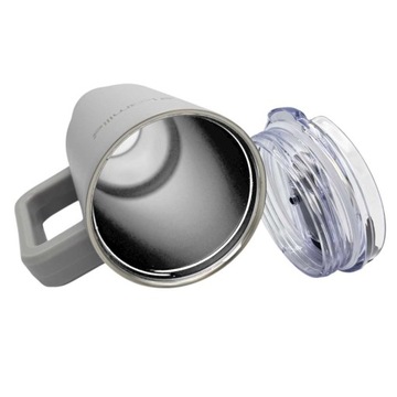 Термическая кружка с водой с соломой 1200 мл 1,2 л. Большой серый Kamille KM2173