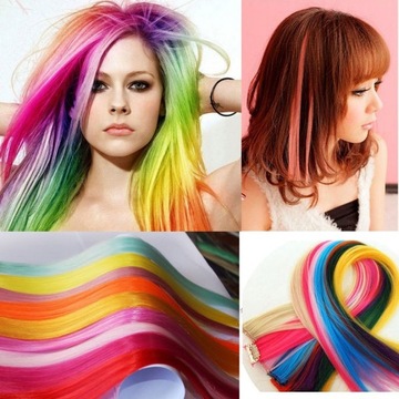 KOLOROWE PASMO NA KLIPSIE POMARAŃCZOWE