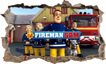 Наклейка Настенный постер ПОЖАРНЫЙ СЭМ 3D XXXXXL