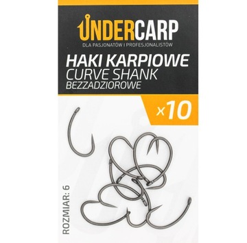 UNDERCARP Teflon haki karpiowe CURVE SHANK bez z 6