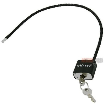 Замок навесной с тросом 38 см MIL-TEC ПРОТИВОУГОННАЯ БЕЗОПАСНОСТЬ Сталь