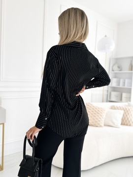 ЭКСКЛЮЗИВНАЯ ЖЕНСКАЯ РУБАШКА В Металлизированную Полоску ПРЕМИУМ КАЧЕСТВА