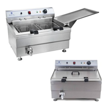 Royal Catering Smażalnik do pączków lub ryb z półką DWA KOSZE 24L