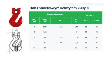 HAK DO ŁĄŃCUCHA SZEKLA KAŁSZA ZBLOCZE DO ZAWIESI MOCOWANIE - 2T