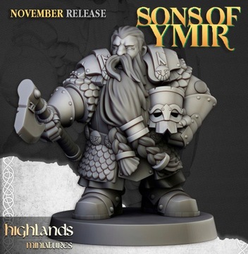 Dwarfs Huscarls Captain - Highlands Miniatures