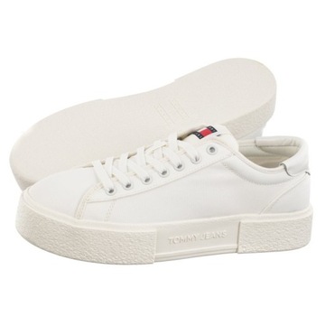 Buty Sneakersy na Platformie Tommy Hilfiger Foxing Sneaker Ecru Białe