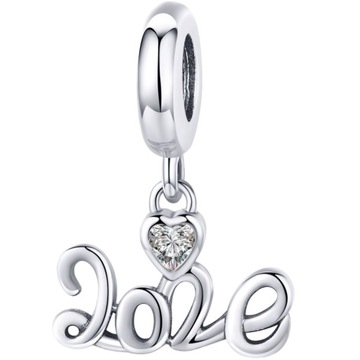 Charms Koralik Zawieszka Bransoletki LOVE srebro
