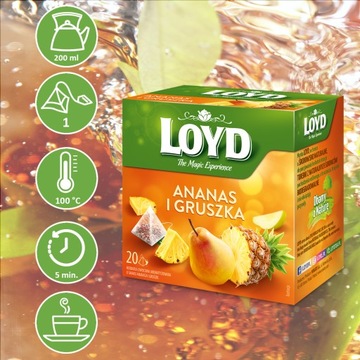 Экспресс Фруктовый чай Ананас Сладкая груша 20 шт. Органические пакетики LOYD.