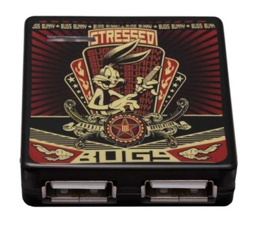 Hub 4x USB-A High Speed| MODECOM Revolution Bugs Looney Tune|zabaw. grafika