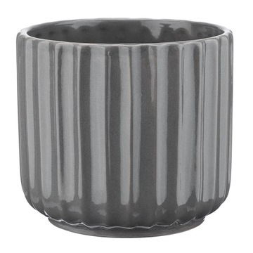 Osłonka doniczka ceramiczna 12 cm szara połysk