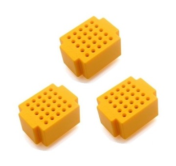 Płytka stykowa mini 25 pól żółta 3 szt.