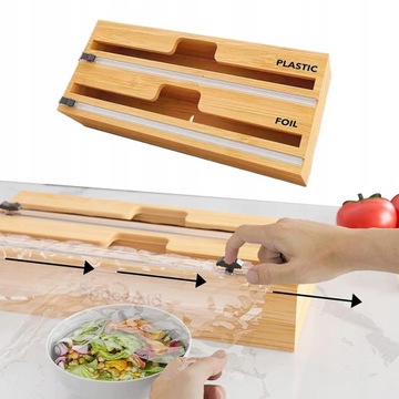 Диспенсер для фольги 2 в 1 с резаком и этикетками.