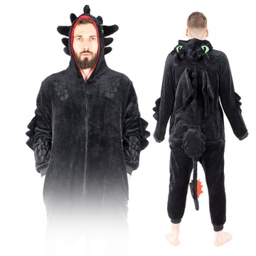 KOSTIUM ONESIE KIGURUMI PIŻAMA JEDNOCZĘŚCIOWA SZCZERBATEK STRÓJ DRES M
