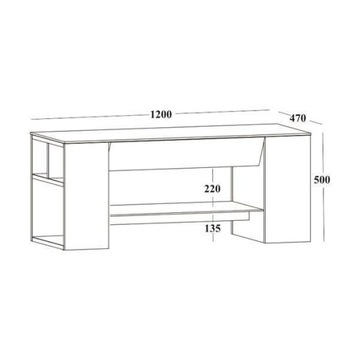 4World Style EASY-A ТВ-стол со стеклянной столешницей и полкой