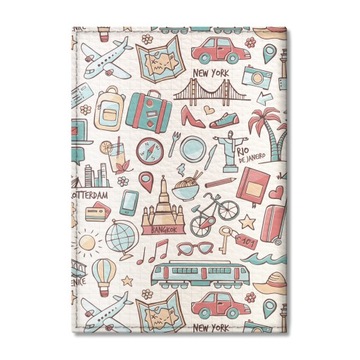 Etui na paszport dla Dzieci, Kobiet i Mężczyzn (Light Travel Pattern)