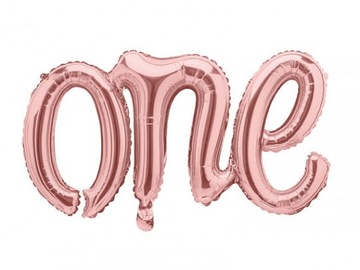 Balon foliowy napis ONE Roczek Rose gold 66 cm