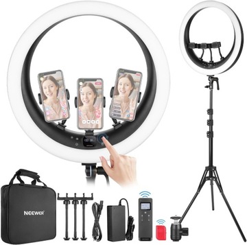 NEEWER RP19H Ring Light Lampa Pierścieniowa 48 cm Statyw Pilot 3200-5600 K