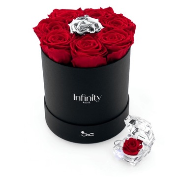 Flower Box PRAWDZIWE wieczne róże kwiaty zaręczyny