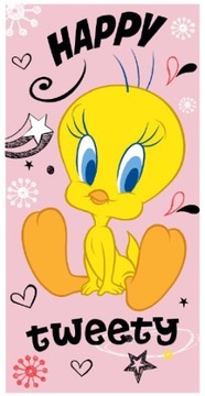 RĘCZNIK TWEETY 70X140 ZWARIOWANE MELODIE PLAŻOWY