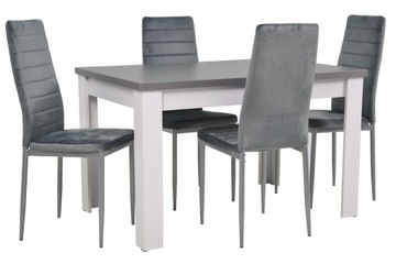 Zestaw 4x krzesła WELUR + stół LAMINAT do SALONU