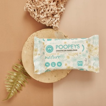 12 влажных салфеток Poopeys WET WIPES с пантенолом и алоэ, 97% воды, 864 шт.