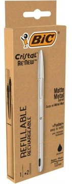 Długopis BiC Cristal Re'new metal czarny 1+2szt