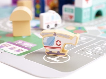 Деревянные кубики развивающий пазл «Город» 100 деталей.