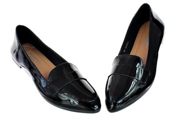 BALERINY LAKIERKI CZARNE ELEGANCKIE BUTY DAMSKIE 6356 roz. 38