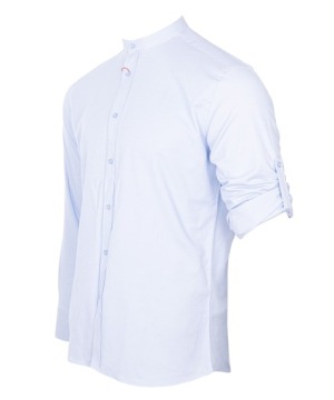 РУБАШКА МУЖСКАЯ, СИНЯЯ хлопок, воротник стойка L REGULAR