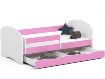 Детская кровать 160х80см Белый/Розовый SALLY