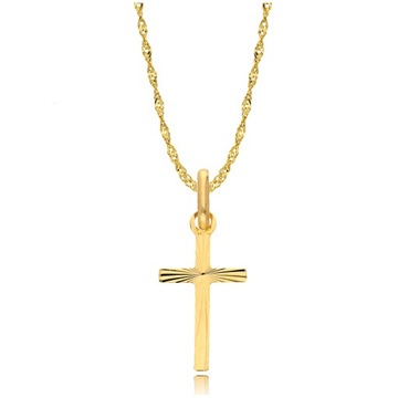 Złoty Łańcuszek Krzyżyk 333 Chrzest Komunia